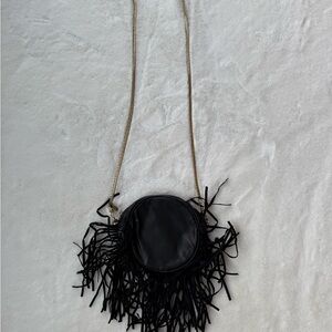 Black Fringe Crossbody Bag